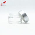 Wholesale clear luxury cosmetics jar glass 20ml for face cream with silver lid